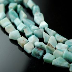 Shop Larimar Faceted Beads! Half strand of Larimar faceted nuggets | Natural genuine faceted Larimar beads for beading and jewelry making.  #jewelry #beads #beadedjewelry #diyjewelry #jewelrymaking #beadstore #beading #affiliate #ad