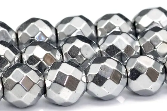 Silver Hematite Beads Grade Aaa Natural Gemstone Faceted Round Loose Beads 2mm 4mm 6mm 8mm Bulk Lot Options