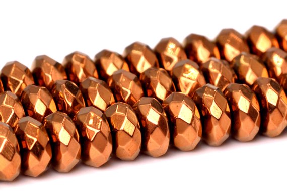 4x2mm Rose Gold Hematite Beads Grade Aaa Natural Gemstone Faceted Rondelle Loose Beads 15" / 7" Bulk Lot Options(101664)