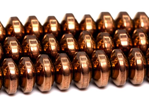 6x3mm Rose Gold Hematite Beads Grade Aaa Natural Gemstone Rondelle Loose Beads 16" / 7.5" Bulk Lot Options (101414)