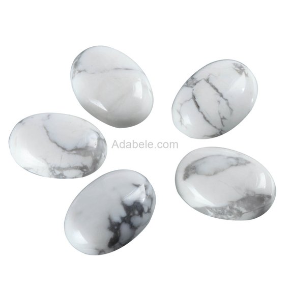 2pcs Aaa Natural White Howlite Oval Cabochon Flatback Semi-precious Gemstone Cabochons 18x13mm #go11-w