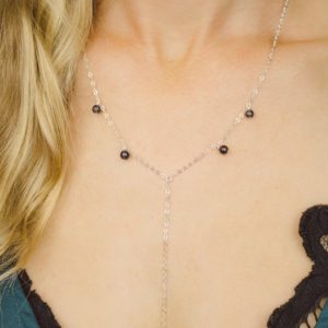 Shop Iolite Necklaces! Iolite boho bead drop lariat necklace in bronze, silver, gold or rose gold – 18" with 2" adjustable extender & 3" drop. September birthstone | Natural genuine Iolite necklaces. Buy crystal jewelry, handmade handcrafted artisan jewelry for women.  Unique handmade gift ideas. #jewelry #beadednecklaces #beadedjewelry #gift #shopping #handmadejewelry #fashion #style #product #necklaces #affiliate #ad