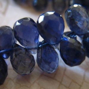 Shop Iolite Beads! 2-10 pcs, IOLITE Drop Briolettes Teardrop Tear Drop Beads, Luxe AAA, 5-6 mm / Water Sapphire, september brides something blue 56 | Natural genuine beads Iolite beads for beading and jewelry making.  #jewelry #beads #beadedjewelry #diyjewelry #jewelrymaking #beadstore #beading #affiliate #ad