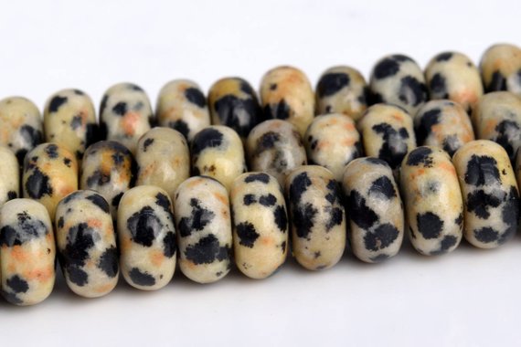 Dalmatian Jasper Beads Grade Aaa Genuine Natural Gemstone Rondelle Loose Beads 6mm 8mm Bulk Lot Options