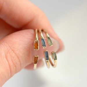 Shop Kyanite Jewelry! SET of 3 RINGS Adjustable Raw Kyanite Rings | Natural genuine Kyanite jewelry. Buy crystal jewelry, handmade handcrafted artisan jewelry for women.  Unique handmade gift ideas. #jewelry #beadedjewelry #beadedjewelry #gift #shopping #handmadejewelry #fashion #style #product #jewelry #affiliate #ad