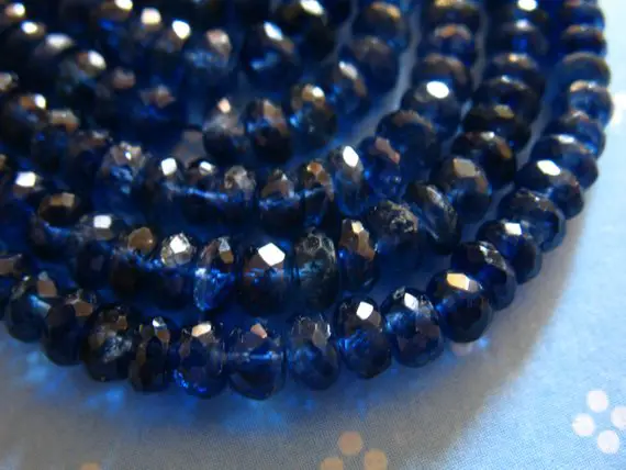 10-100 Pcs Kyanite Beads Rondelles, Luxe Aa, 3-4 Or 4-5 Mm, Kashmir Sapphire Blue Gemstone Roundells Rondells Gems, Bridal Brides Solo