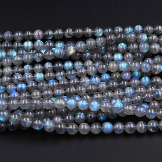 Blue Flashes~ Aaa Natural Blue Labradorite 2mm 4mm 6mm 7mm 8mm 10mm Round Beads 15.5" Strand