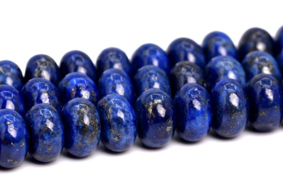 Blue Lapis Lazuli Beads Grade A Gemstone Rondelle Loose Beads 6mm 8mm 10mm 12mm Bulk Lot Options