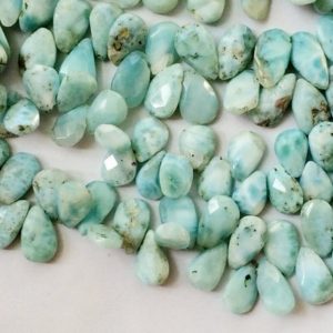 Shop Larimar Faceted Beads! 9x11mm Larimar Faceted Pear Beads, Larimar Faceted Pear Briolettes, Larimar Beads For Jewelry (4IN To 8IN Options) | Natural genuine faceted Larimar beads for beading and jewelry making.  #jewelry #beads #beadedjewelry #diyjewelry #jewelrymaking #beadstore #beading #affiliate #ad