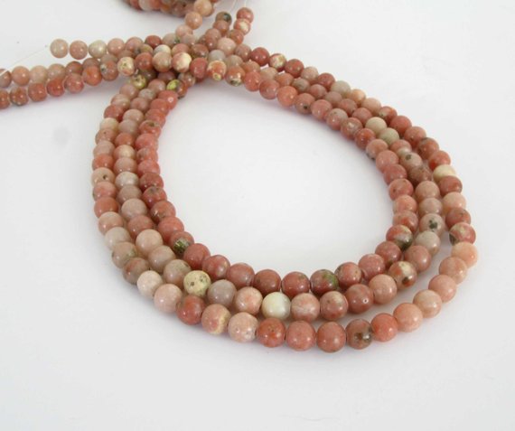 6mm Lepidolite Beads, 6mm Round Lepidolite Beads, Full 15 Inch Strand, Pink Gemstone Beads, Le206
