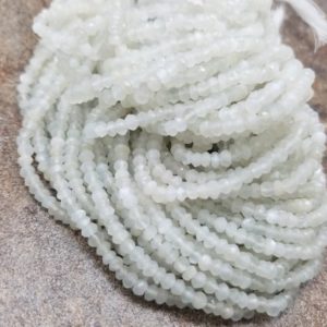 Shop Moonstone Rondelle Beads! 3.75mm to 4mm White Moonstone Faceted Rondelles, 13 inch Lot 2 | Natural genuine rondelle Moonstone beads for beading and jewelry making.  #jewelry #beads #beadedjewelry #diyjewelry #jewelrymaking #beadstore #beading #affiliate #ad