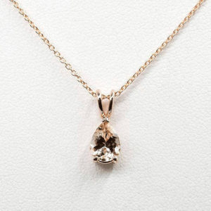 14K Pear Morganite Solitaire Necklace / Morganite Necklace / Solitaire Necklace / Morganite Pendant / Rose Gold / Necklace for Women | Natural genuine Morganite pendants. Buy crystal jewelry, handmade handcrafted artisan jewelry for women.  Unique handmade gift ideas. #jewelry #beadedpendants #beadedjewelry #gift #shopping #handmadejewelry #fashion #style #product #pendants #affiliate #ad