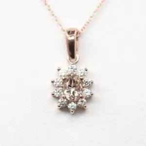 Shop Morganite Pendants! 14K Oval Morganite Diamond Sunflower Necklace / Morganite Necklace / Diamond Necklace / Morganite Pendant / Rose Gold / Everyday Necklace | Natural genuine Morganite pendants. Buy crystal jewelry, handmade handcrafted artisan jewelry for women.  Unique handmade gift ideas. #jewelry #beadedpendants #beadedjewelry #gift #shopping #handmadejewelry #fashion #style #product #pendants #affiliate #ad
