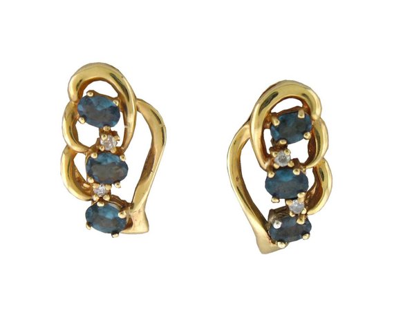 Natural Alexandrite Diamond Earring In 14k Yellow Gold With Certificate!! Free Shipping In The Usa