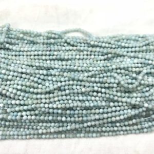 Natural Blue Larimar 2mm Round Genuine Gemstone Loose Beads 15 inch Jewelry Supply Bracelet Necklace Material Support Wholesale | Natural genuine beads Array beads for beading and jewelry making.  #jewelry #beads #beadedjewelry #diyjewelry #jewelrymaking #beadstore #beading #affiliate #ad