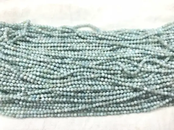 Natural Blue Larimar 2.5mm Round Genuine Gemstone Loose Beads 15 Inch Jewelry Supply Bracelet Necklace Material Support Wholesale