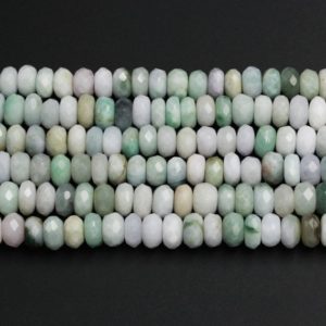 Shop Jade Rondelle Beads! Natural Green Burma Burmese Jade 8mm 10mm 12mm Faceted Rondelle Beads Large Center Drilled Disc Real Genuine Burma Jade 15.5" Strand | Natural genuine rondelle Jade beads for beading and jewelry making.  #jewelry #beads #beadedjewelry #diyjewelry #jewelrymaking #beadstore #beading #affiliate #ad