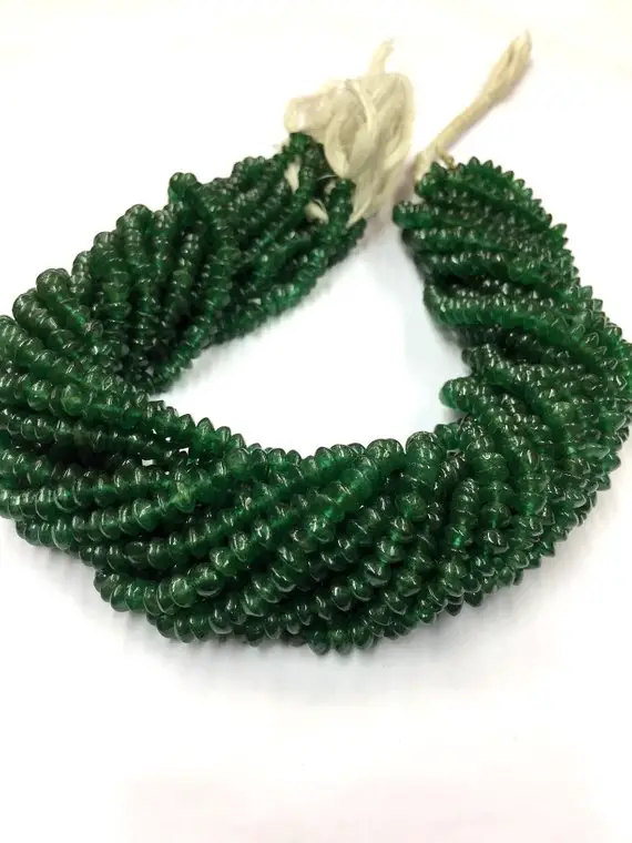 Natural Smooth Nephrite Jade Rondelle Beads 5.mm Jade Gemstone Beads 14" Strand Wholesale Price Gem Beads