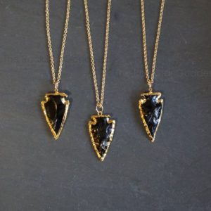 Shop Obsidian Necklaces! Black Obsidian Necklace / Gold Obsidian Necklace / Raw Obsidian Necklace / Gold Arrowhead Necklace / Men's Necklace / Men's Gold Necklace | Natural genuine Obsidian necklaces. Buy crystal jewelry, handmade handcrafted artisan jewelry for women.  Unique handmade gift ideas. #jewelry #beadednecklaces #beadedjewelry #gift #shopping #handmadejewelry #fashion #style #product #necklaces #affiliate #ad