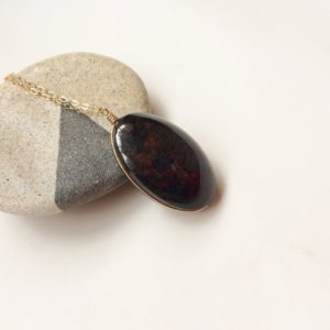 Obsidian Gold Filled necklace, Black lava stone, Luxury Gold necklace, Oval red black Obsidian pendant, Black red gold, Gold filled necklace | Natural genuine Obsidian pendants. Buy crystal jewelry, handmade handcrafted artisan jewelry for women.  Unique handmade gift ideas. #jewelry #beadedpendants #beadedjewelry #gift #shopping #handmadejewelry #fashion #style #product #pendants #affiliate #ad