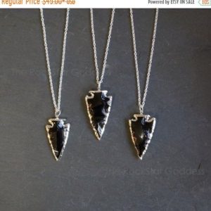 Shop Obsidian Pendants! Black Obsidian Necklace / Black Obsidian Pendant / Raw Obsidian / Arrowhead Necklace /  Men's Necklace | Natural genuine Obsidian pendants. Buy crystal jewelry, handmade handcrafted artisan jewelry for women.  Unique handmade gift ideas. #jewelry #beadedpendants #beadedjewelry #gift #shopping #handmadejewelry #fashion #style #product #pendants #affiliate #ad