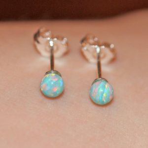 Shop Opal Earrings! Opal earrings – opal ball earrings – opal stud – opal ball studs – fire opal – a set of aqua green opal balls set onto sterling silver posts | Natural genuine Opal earrings. Buy crystal jewelry, handmade handcrafted artisan jewelry for women.  Unique handmade gift ideas. #jewelry #beadedearrings #beadedjewelry #gift #shopping #handmadejewelry #fashion #style #product #earrings #affiliate #ad