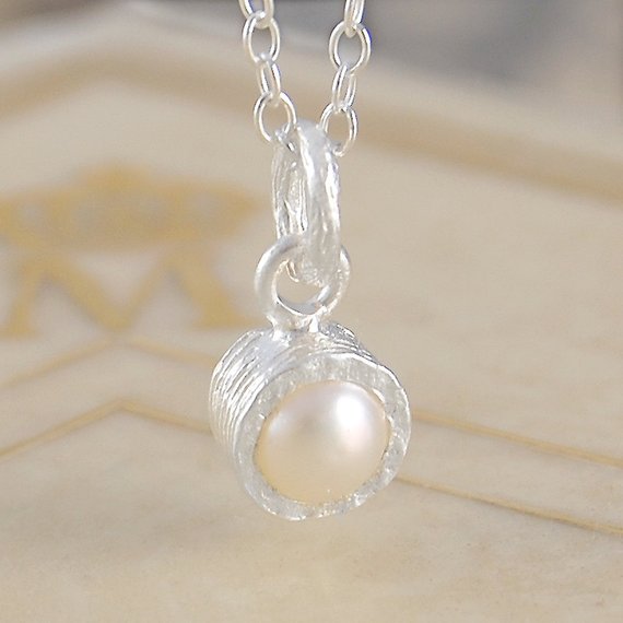 Sterling Silver Single Pearl Necklace June Birthstone Necklace For Mom Freshwater Pearl Pendant Dainty Pearl Necklace Mothers Day Necklace
