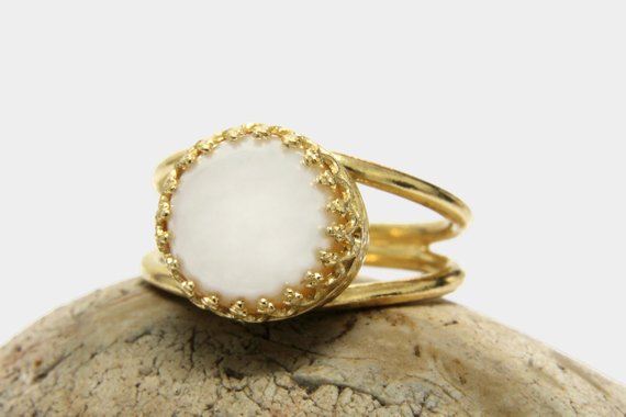 Freshwater Pearl Ring · Gold Ring · Bridal Ring · Wedding Ring · Gold Pearl Ring · Cultured Pearl Jewelry · Bridesmaid Gifts