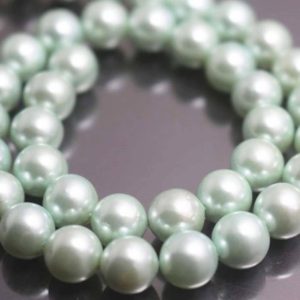 Shop Pearl Round Beads! 6mm/8mm/10mm/12mm Green South Sea Shell Pearl Smooth and Round Beads,15 inches one starand | Natural genuine round Pearl beads for beading and jewelry making.  #jewelry #beads #beadedjewelry #diyjewelry #jewelrymaking #beadstore #beading #affiliate #ad
