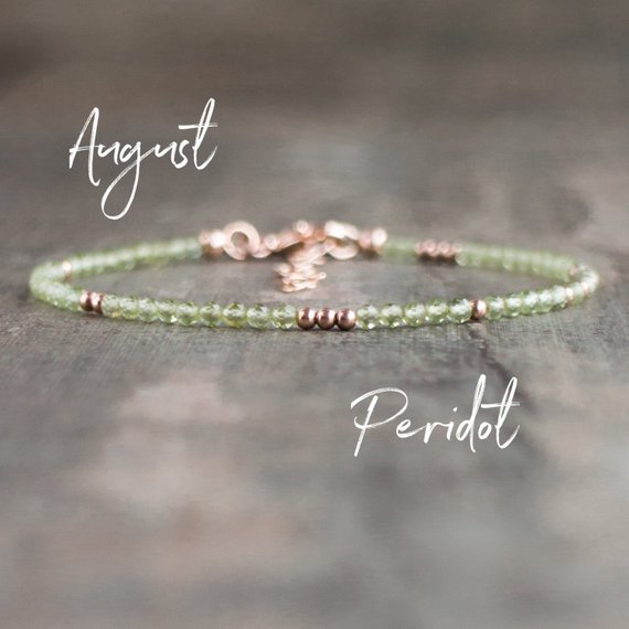 Peridot Bracelet, August Birthstone Jewelry, Birthday Gifts For Women, Gift For Wife