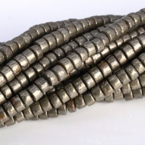 Shop Pyrite Rondelle Beads! 3x3MM Copper Pyrite Beads Rondelle Slice Grade AAA Genuine Natural Gemstone Full Strand Loose Beads 15.5" BULK LOT 1,3,5,10,50 (104777-1304) | Natural genuine rondelle Pyrite beads for beading and jewelry making.  #jewelry #beads #beadedjewelry #diyjewelry #jewelrymaking #beadstore #beading #affiliate #ad