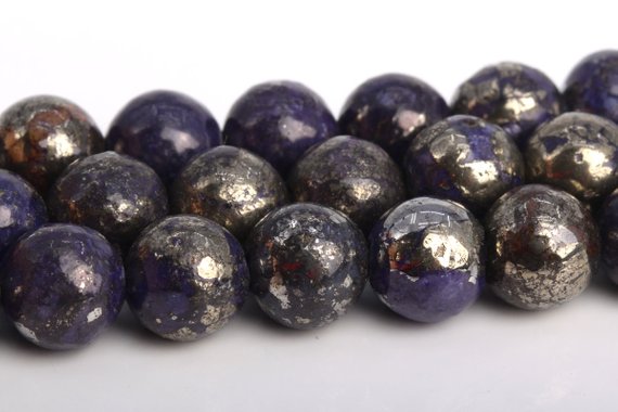 6mm Violet Pyrite Beads Grade Aaa Natural Gemstone Round Loose Beads 15.5"/ 7.5" Bulk Lot Options (104580)