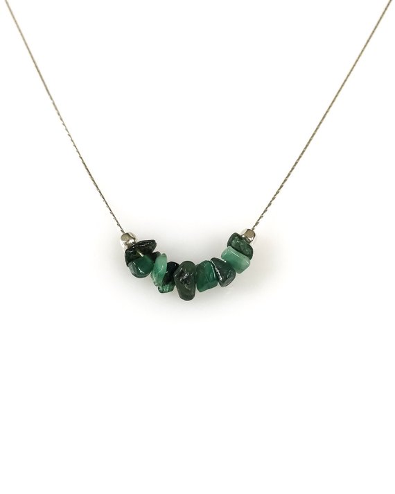 Raw Emerald Necklace For Self Love, Self Care & Heart Chakra, Calming Necklace
