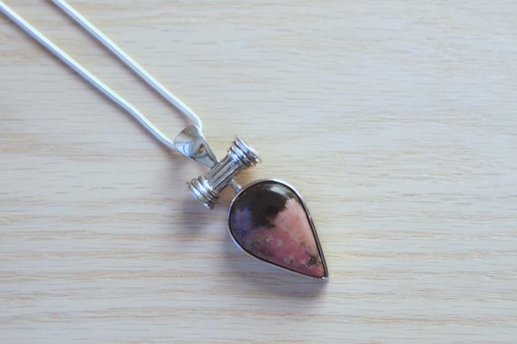 Rhodochrosite Pendant // Rhodochrosite Pendant Sterling Silver // Rhodochrosite Stone // Healing Stone // Rhodochrosite