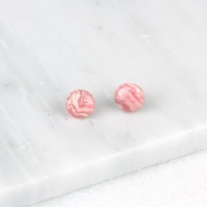 Rhodonite Earrings/ Pink Rhodonite Beads/ Dusty Pink Studs/ Pink Stud Earrings/ Pink Silver Earring | Natural genuine Array jewelry. Buy crystal jewelry, handmade handcrafted artisan jewelry for women.  Unique handmade gift ideas. #jewelry #beadedjewelry #beadedjewelry #gift #shopping #handmadejewelry #fashion #style #product #jewelry #affiliate #ad