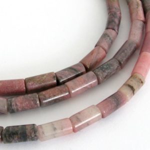 Shop Rhodonite Bead Shapes! 10mm Rhodonite Beads, Rhodonite Square Rectangle Beads, Pink Gemstone Beads, Full 16 Inch Strand, Pink and Black, Rho221 | Natural genuine other-shape Rhodonite beads for beading and jewelry making.  #jewelry #beads #beadedjewelry #diyjewelry #jewelrymaking #beadstore #beading #affiliate #ad