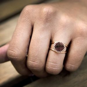 Shop Rhodonite Rings! Delicate Stone Ring · Rhodonite Ring · Double Band Ring · Small Ring · Gemstone Ring · Precious Ring · Proposal Ring | Natural genuine Rhodonite rings, simple unique handcrafted gemstone rings. #rings #jewelry #shopping #gift #handmade #fashion #style #affiliate #ad