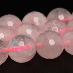 Shop Rose Quartz Faceted Beads! Rose Quartz Beads Grade A Gemstone Micro Faceted Round Loose Beads 6MM 7-8MM 10MM Bulk Lot Options | Natural genuine faceted Rose Quartz beads for beading and jewelry making.  #jewelry #beads #beadedjewelry #diyjewelry #jewelrymaking #beadstore #beading #affiliate #ad