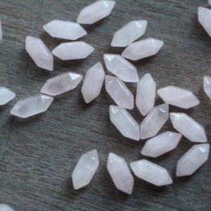 Rose Quartz Small Double Terminated Carved Point M4 | Natural genuine stones & crystals in various shapes & sizes. Buy raw cut, tumbled, or polished gemstones for making jewelry or crystal healing energy vibration raising reiki stones. #crystals #gemstones #crystalhealing #crystalsandgemstones #energyhealing #affiliate #ad