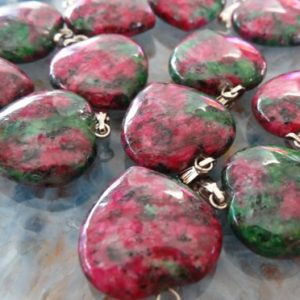Shop Ruby Jewelry! 925 – Ruby in Fuschite Heart Pendant Necklace – GORGEOUS – Sterling Silver 18" Rolo Chain – Natural Stone Necklace – Green & Pink necklace | Natural genuine Ruby jewelry. Buy crystal jewelry, handmade handcrafted artisan jewelry for women.  Unique handmade gift ideas. #jewelry #beadedjewelry #beadedjewelry #gift #shopping #handmadejewelry #fashion #style #product #jewelry #affiliate #ad