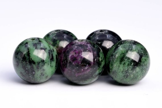 Genuine Natural Ruby Zoisite Gemstone Beads 4mm Green And Black Round Aa Quality Loose Beads (103851)