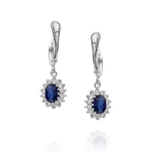 Shop Sapphire Earrings! Cluster earrings-Blue Sapphire Earrings-Diamond Earrings with Sapphire-Sapphire Drop Earrings-Women's Jewelry-Vintage earrings-Gift for her | Natural genuine Sapphire earrings. Buy crystal jewelry, handmade handcrafted artisan jewelry for women.  Unique handmade gift ideas. #jewelry #beadedearrings #beadedjewelry #gift #shopping #handmadejewelry #fashion #style #product #earrings #affiliate #ad
