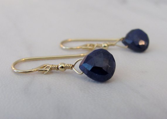 Blue Sapphire Earrings, Natural Sapphire Jewelry, Mothers Day Gift