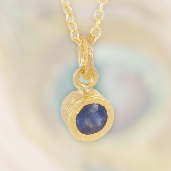 Blue Sapphire Necklace September Birthstone Necklace Sapphire Pendant Gold Gemstone Pendant Dainty Gold Necklace Valentines Day Gifts