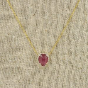 Shop Pink Sapphire Pendants! 14K 1.75 CT Pink Sapphire Diamond Necklace / Pink Sapphire Necklace / Diamond Necklace / Pink Sapphire Pendant / Necklace for Women | Natural genuine Pink Sapphire pendants. Buy crystal jewelry, handmade handcrafted artisan jewelry for women.  Unique handmade gift ideas. #jewelry #beadedpendants #beadedjewelry #gift #shopping #handmadejewelry #fashion #style #product #pendants #affiliate #ad