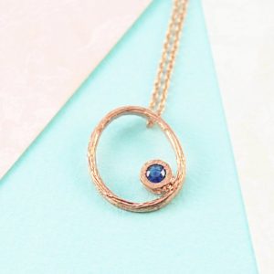 Shop Sapphire Pendants! Blue Sapphire Birthstone Necklace, September Birthday Gift, Oval Rose Gold Necklace Pendant, Handmade Jewelry | Natural genuine Sapphire pendants. Buy crystal jewelry, handmade handcrafted artisan jewelry for women.  Unique handmade gift ideas. #jewelry #beadedpendants #beadedjewelry #gift #shopping #handmadejewelry #fashion #style #product #pendants #affiliate #ad