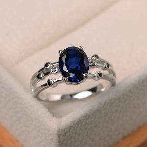 Shop Unique Sapphire Engagement Rings! Sapphire ring, wedding ring, sterling silver ring,oval cut blue gemstone, September birthstone | Natural genuine Sapphire rings, simple unique alternative gemstone engagement rings. #rings #jewelry #bridal #wedding #jewelryaccessories #engagementrings #weddingideas #affiliate #ad