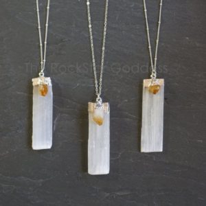 Shop Selenite Pendants! SALE / Selenite Necklace / Silver Selenite Pendant / Silver Selenite Necklace / Raw Selenite Necklace / Selenite Jewelry | Natural genuine Selenite pendants. Buy crystal jewelry, handmade handcrafted artisan jewelry for women.  Unique handmade gift ideas. #jewelry #beadedpendants #beadedjewelry #gift #shopping #handmadejewelry #fashion #style #product #pendants #affiliate #ad