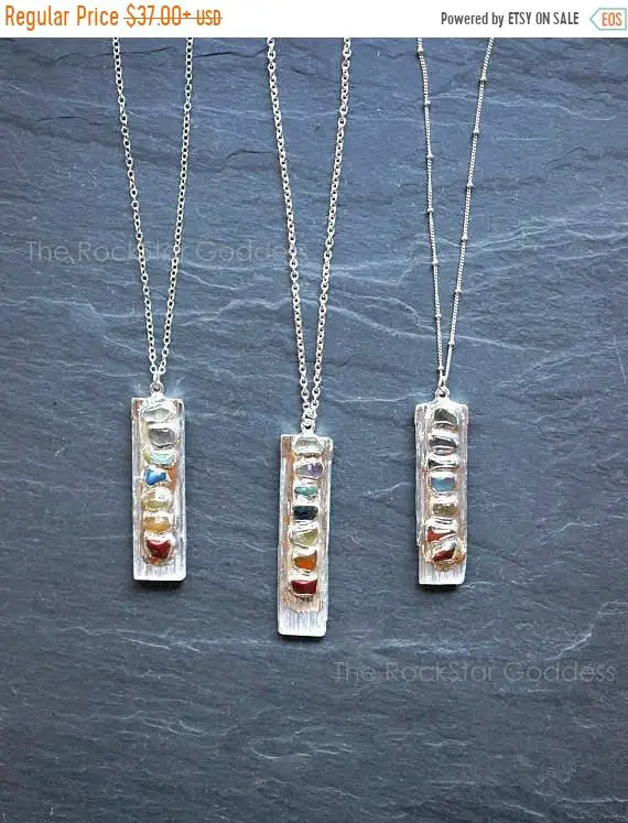 Silver Selenite Necklace / Selenite Necklace / Chakra Pendant / Chakra Necklace / Chakra Gemstone / Chakra Jewelry / Silver Chakra Pendant