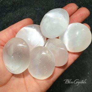 Shop Selenite Stones & Crystals! 1 SELENITE XS Palm Stone Moonglow Emotional Cleanser Yoga #MP05 | Natural genuine stones & crystals in various shapes & sizes. Buy raw cut, tumbled, or polished gemstones for making jewelry or crystal healing energy vibration raising reiki stones. #crystals #gemstones #crystalhealing #crystalsandgemstones #energyhealing #affiliate #ad